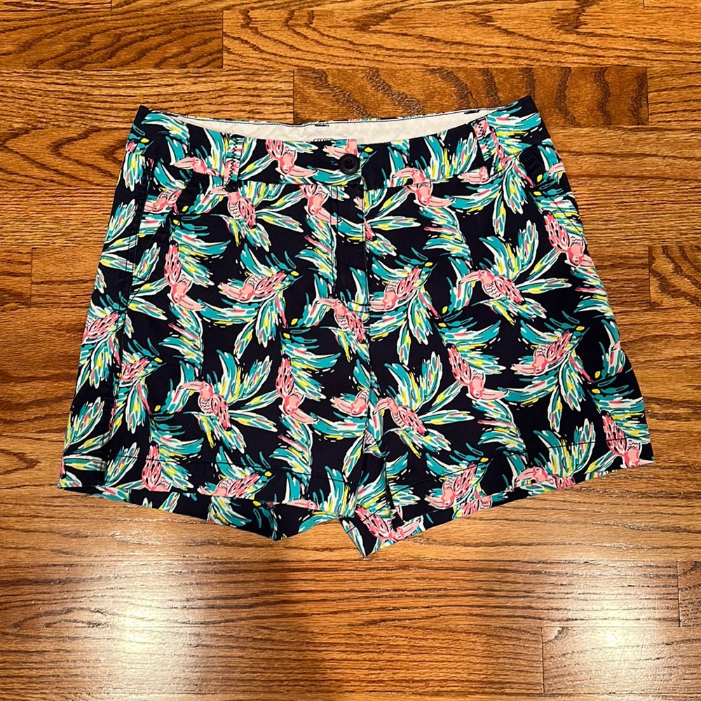 Crown & Ivy Caroline Navy Flamingo Shorts